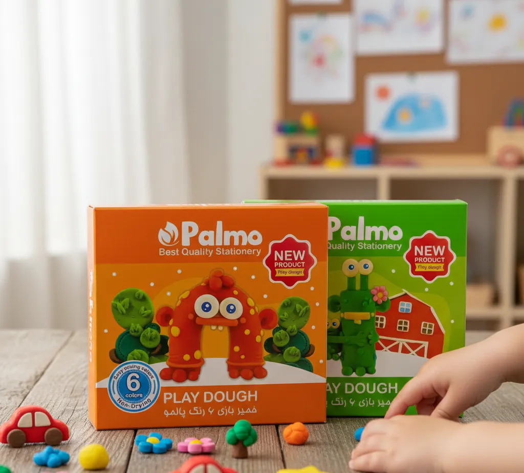 خمیر بازی مقوایی ۶ رنگ پالمو