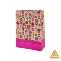ساک دستی(کادویی)گلاسه طرح دار سایز1هیرمند پیپر16*22