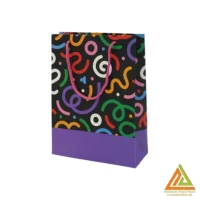 ساک دستی(کادویی)گلاسه طرح دار سایز1هیرمند پیپر16*22