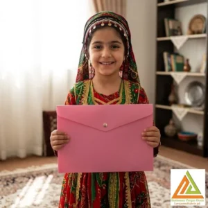 پاکت دکمه دار A4 صورتی لیام