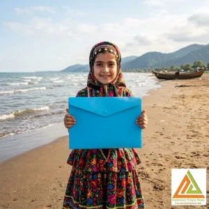 پاکت دکمه دارA4 آبی لیام