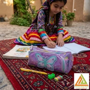 جامدادی دوزیپ همرا با لوازم التحریر وست کدU2099