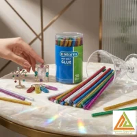 چسب حرارتی رنگی اکلیلی کوتاه باریک(50عددی) استورم کد220410
