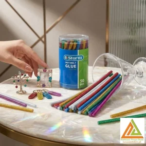 چسب حرارتی رنگی اکلیلی کوتاه باریک(50عددی) استورم کد220410