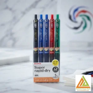 روان نویس فشاری ساراساکلیپ بسته5رنگ درای DRY 0/7 زبرا