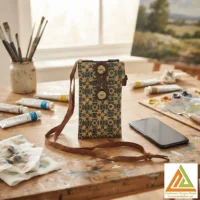 کیف موبایل بندارچوب پنبه باروک لیام کدL-18002