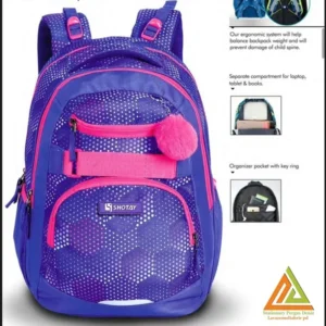 کوله پشتی طرحSKATER با پشتی طبی شوتای بنفش کدG10-06